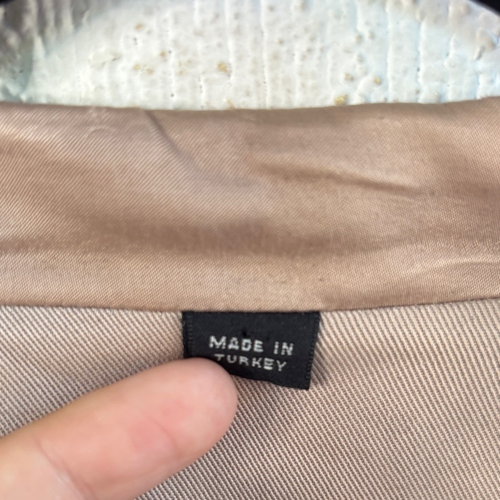 All Saints Hace Lyocell Silk Gray Chic Waterfall Jacket sz 8 - Picture 4 of 11